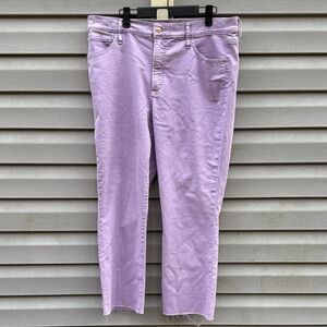 Express | Purple Cropped Flare High Rise Jeans size 14